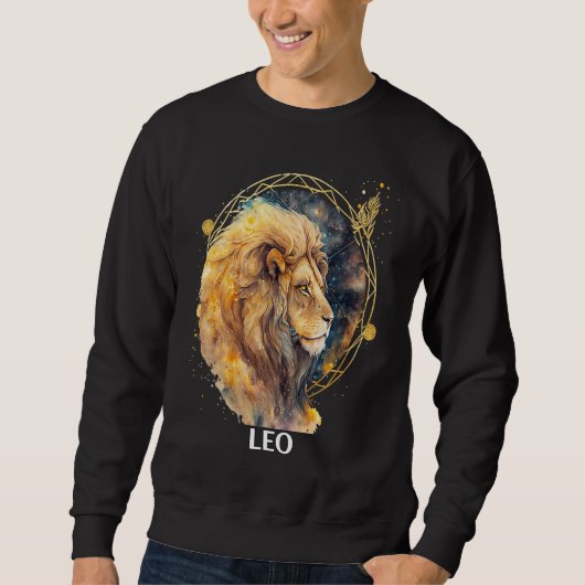 Leo Lion Astrological Fire Zodiac Sign Sun Ruled Sweatshirt (Vorderseite)