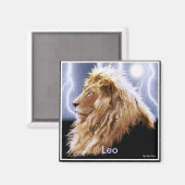 "LEO" Lion Astrologie Art Magnet (Vorderseite/Rückseite)