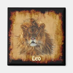 "LEO" Lion Astrologie Wildlife Art Magnet