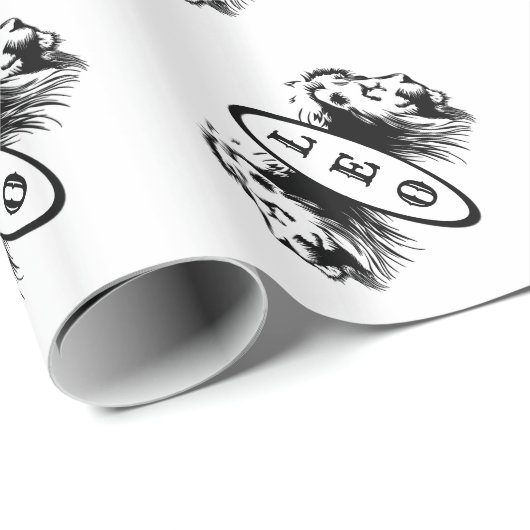 Leo Lion Bookended Zodiac Geschenkpapier (Rolleneckpunkt)