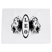 Leo Lion Bookended Zodiac Große Geschenktüte (Vorderseite)