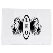 Leo Lion Bookended Zodiac Große Geschenktüte (Rückseite)