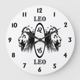 Leo Lion Bookended Zodiac Große Wanduhr