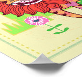 Leo Lion Cat Zodiac Kinderzimmer Print Poster (Ecke)