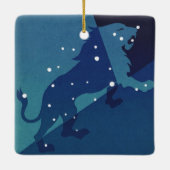 Leo Lion Constellation Vintag Zodiac Astrologie Keramikornament (Rückseite)