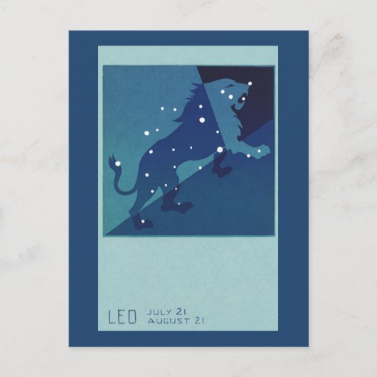 Leo Lion Constellation Vintag Zodiac Astrologie Postkarte (Vorderseite)
