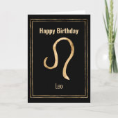 Leo Lion Gold Astrologie zodiac Happy Birthday Karte (Vorderseite)