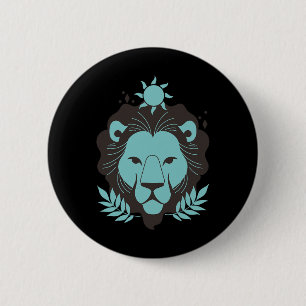 Leo Lion Halloween Zodiac Horoskop Astrologie Button