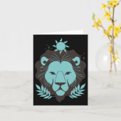 Leo Lion Halloween Zodiac Horoskop Astrologie Karte (Gelbe Blume)