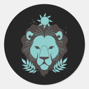 Leo Lion Halloween Zodiac Horoskop Astrologie Runder Aufkleber