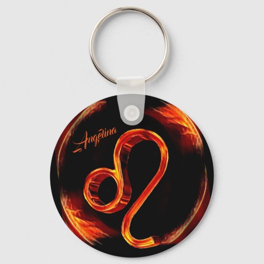 Leo Lion Personalisiert Schlüsselanhänger (Rückseite)