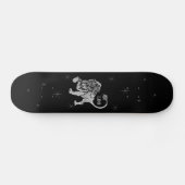 Leo Lion Silver Zodiac Skateboard Deck (Horizontal)