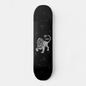 Leo Lion Silver Zodiac Skateboard Deck (Vorderseite)