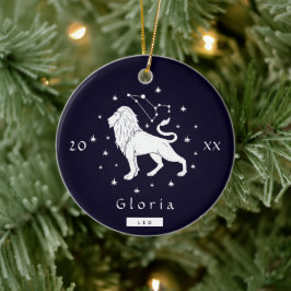 Leo Lion Symbol Zodiac Geburtsname und Jahr C Keramik Ornament