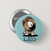 LEO Lion Westie Pinback Button (Vorne & Hinten)
