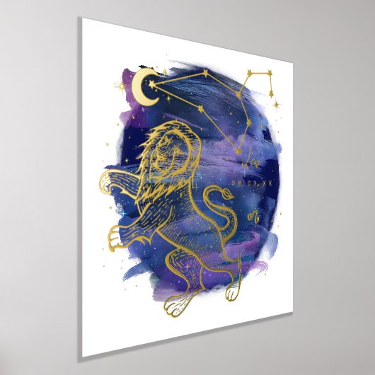 Leo Lion Zeichen des Zodiac Custom Geburtsdatum Foliendrucke (Ablage )