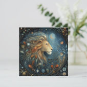 Leo Lion Zodiac Astrology Celestial Birthday Karte (Stehend Vorderseite)