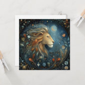 Leo Lion Zodiac Astrology Celestial Birthday Karte (Vorderseite/Rückseite Beispiel)