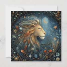 Leo Lion Zodiac Astrology Celestial Birthday Karte