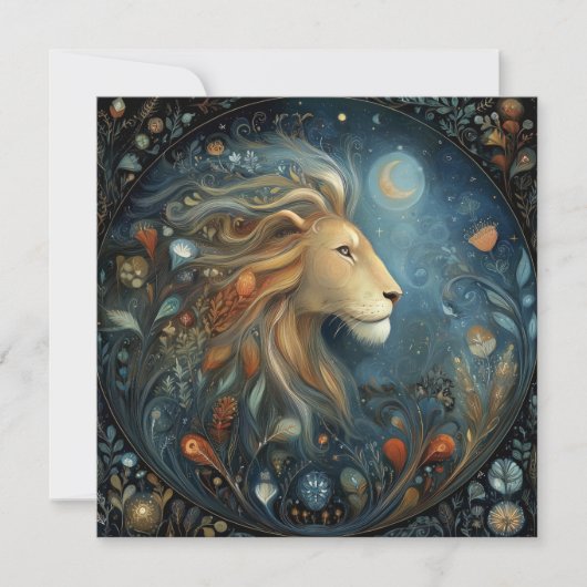 Leo Lion Zodiac Astrology Celestial Birthday Karte (Vorderseite)