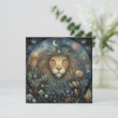 Leo Lion Zodiac Astrology Mystical Birthday Karte (Stehend Vorderseite)