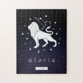 Leo Lion Zodiac Birthday Lunar Sign Name Celestial Puzzle (Vertikal)