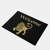 Leo Lion Zodiac Black Fußmatte (Schrägansicht)