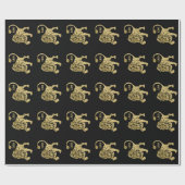 Leo Lion Zodiac Black Geschenkpapier (Flach)