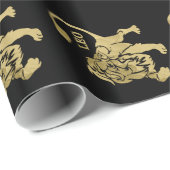 Leo Lion Zodiac Black Geschenkpapier (Rolleneckpunkt)