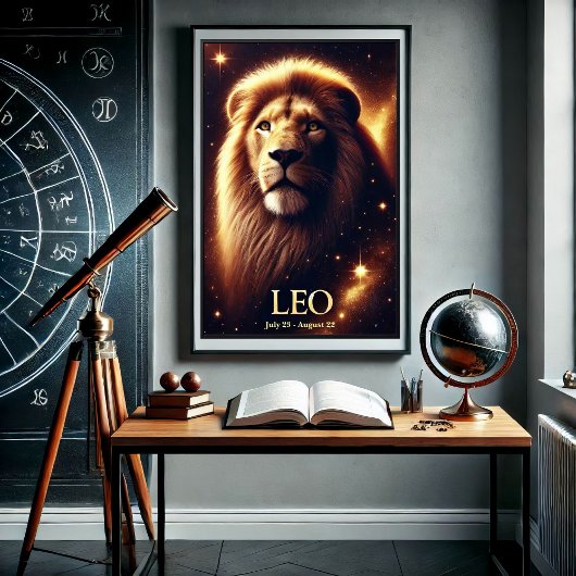 Leo Lion Zodiac Celestial Poster