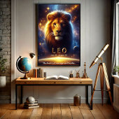 Leo Lion Zodiac Celestial Poster