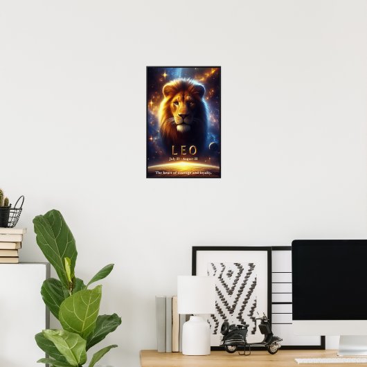 Leo Lion Zodiac Celestial Poster (Heimbüro)