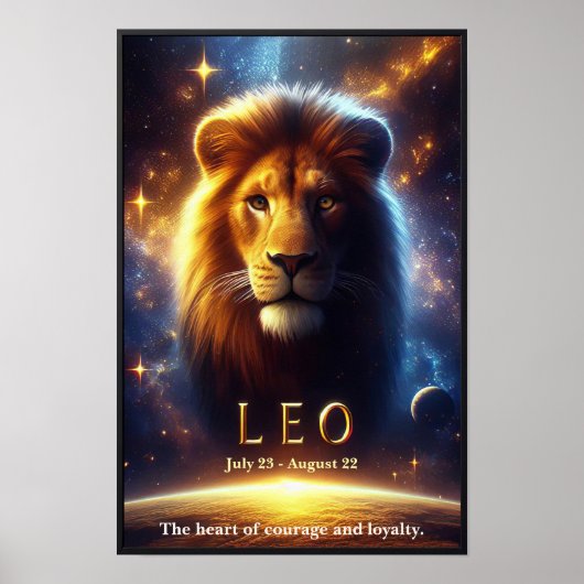 Leo Lion Zodiac Celestial Poster (Vorne)