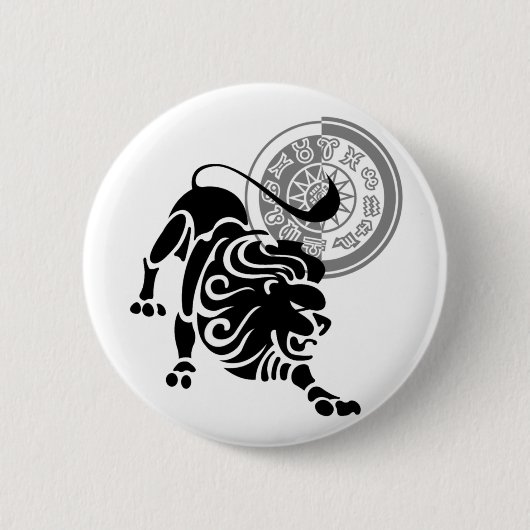 Leo Lion Zodiac Chart Button (Vorderseite)