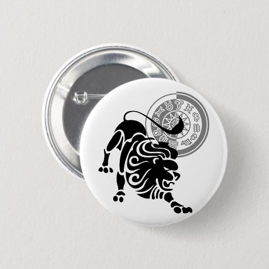 Leo Lion Zodiac Chart Button (Vorne & Hinten)