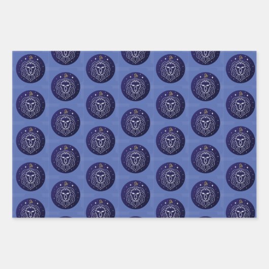 Leo Lion Zodiac Design Geschenkpapier Set (Vorderseite 2)