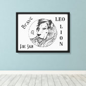 Leo Lion Zodiac Gerahmt Leinwanddruck (Insitu (Holzboden))