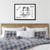 Leo Lion Zodiac Gerahmt Leinwanddruck (Insitu (Schlafzimmer))