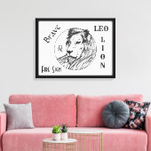 Leo Lion Zodiac Gerahmt Leinwanddruck (Insitu (Wohnzimmer))