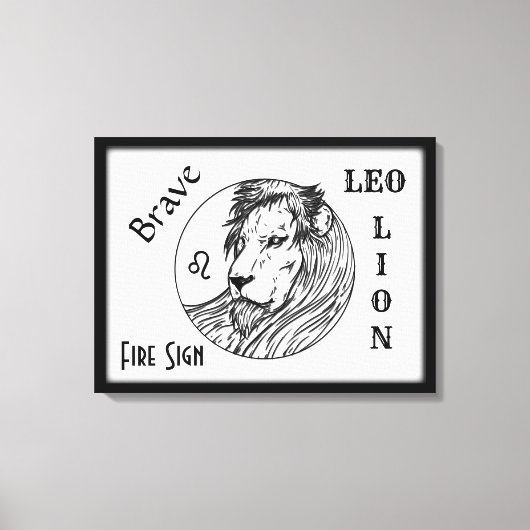 Leo Lion Zodiac Gerahmt Leinwanddruck (Vorderseite)