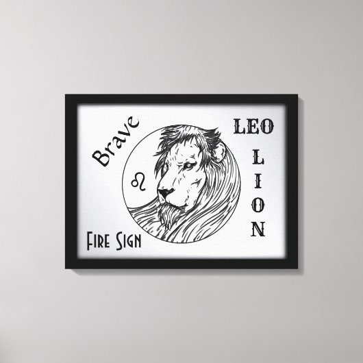 Leo Lion Zodiac Gerahmt Leinwanddruck (Vorderseite)