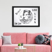 Leo Lion Zodiac Gerahmt Leinwanddruck (Insitu (Wohnzimmer))