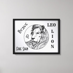 Leo Lion Zodiac Gerahmt Leinwanddruck