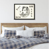 Leo Lion Zodiac Gerahmt Leinwanddruck (Insitu (Schlafzimmer))