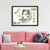 Leo Lion Zodiac Gerahmt Leinwanddruck (Insitu (Wohnzimmer))