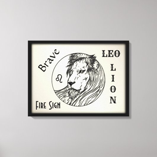 Leo Lion Zodiac Gerahmt Leinwanddruck (Vorderseite)