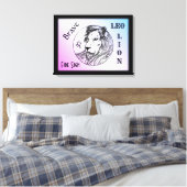 Leo Lion Zodiac Gerahmt Leinwanddruck (Insitu (Schlafzimmer))