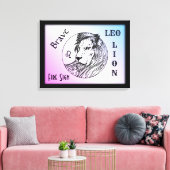 Leo Lion Zodiac Gerahmt Leinwanddruck (Insitu (Wohnzimmer))