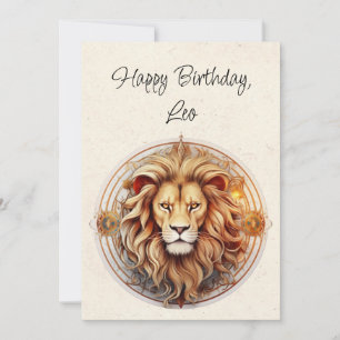 Leo Lion Zodiac Minimalistische Geburtstagskarte