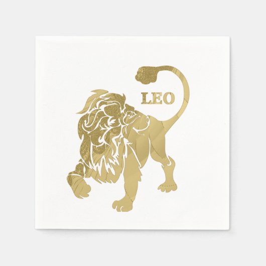 Leo Lion Zodiac Serviette (Vorderseite)
